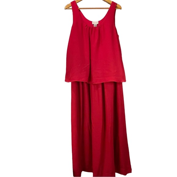 Soft Surroundings Dark Pink Fuchsia Flowy Ankle/Maxi Sleeveless Dress Size 14 - Picture 1 of 12